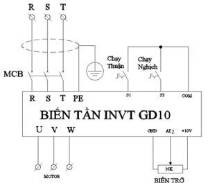 sơ đồ nối dây biến tần INVT GD10